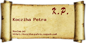 Kocziha Petra névjegykártya